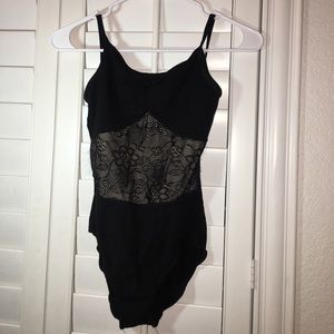Spaghetti strap lace leotard